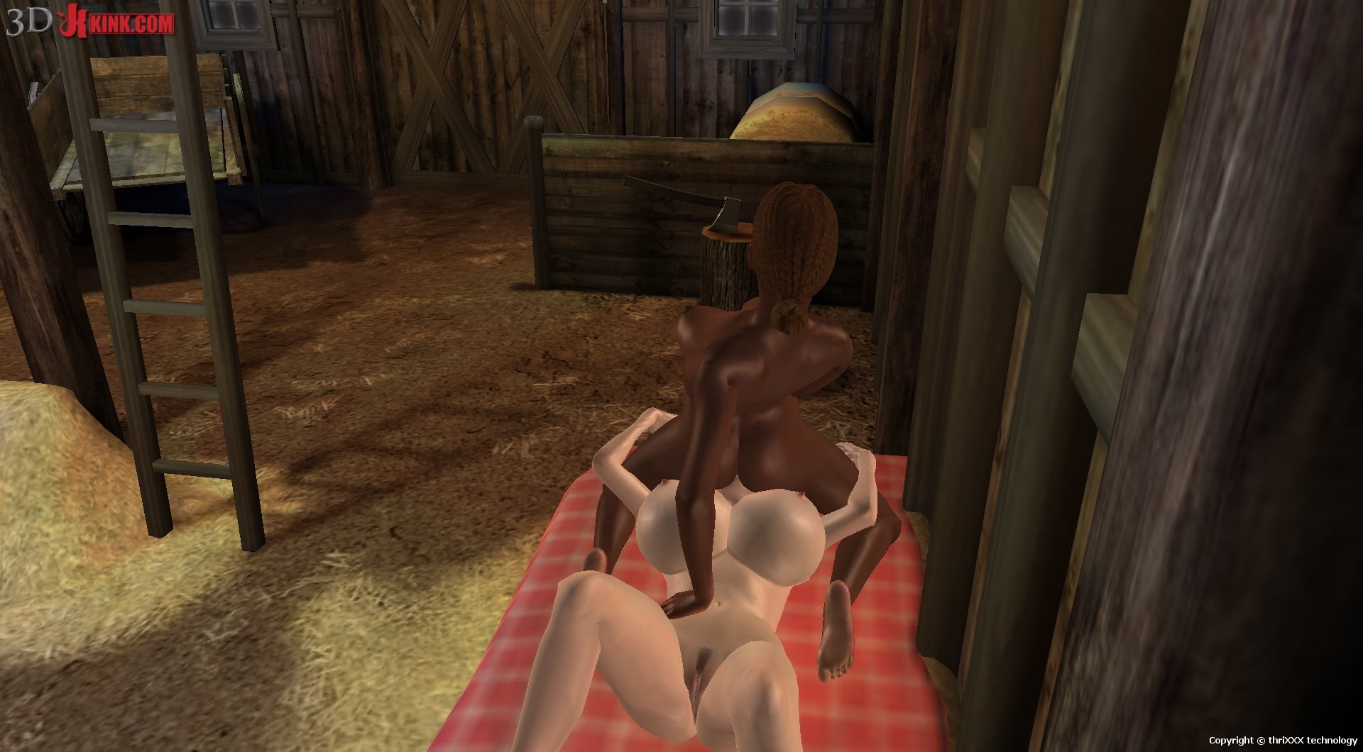 Interracial lesbian sex created in virtual fetish 3d sex game! #69358919