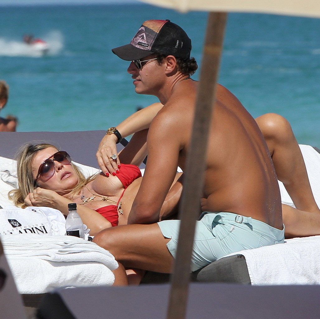Rita Rusic nipple slip on a beach in Miami, Florida #75269175