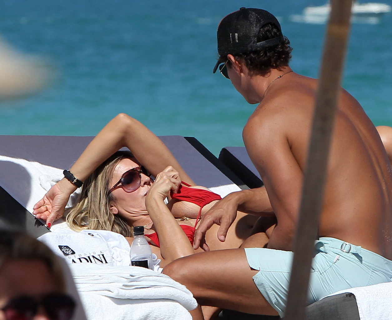 Rita Rusic nipple slip on a beach in Miami, Florida #75269180