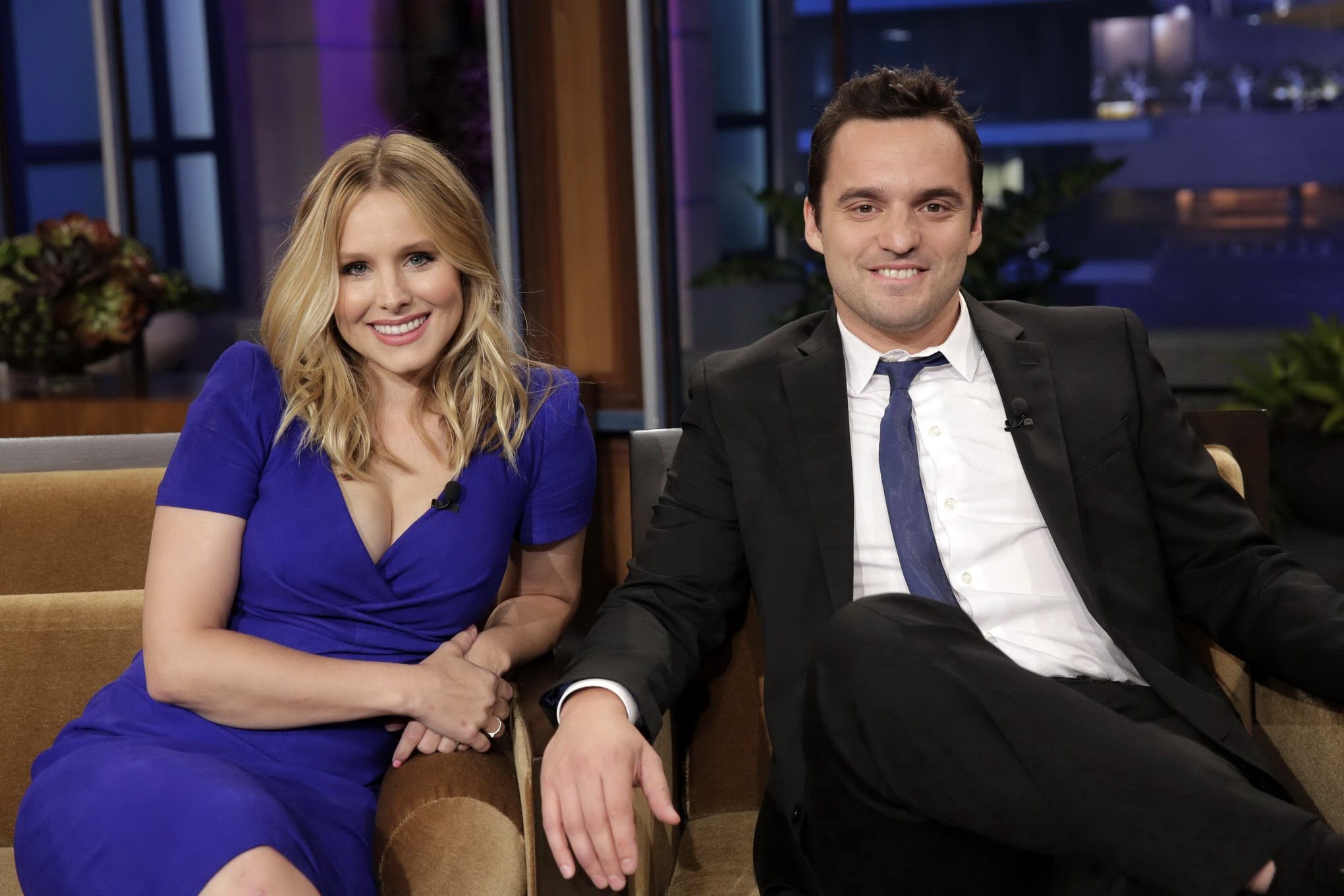Kristen Bell showing cleavage on 'The Tonight Show with Jay Leno' in Burbank #75223020