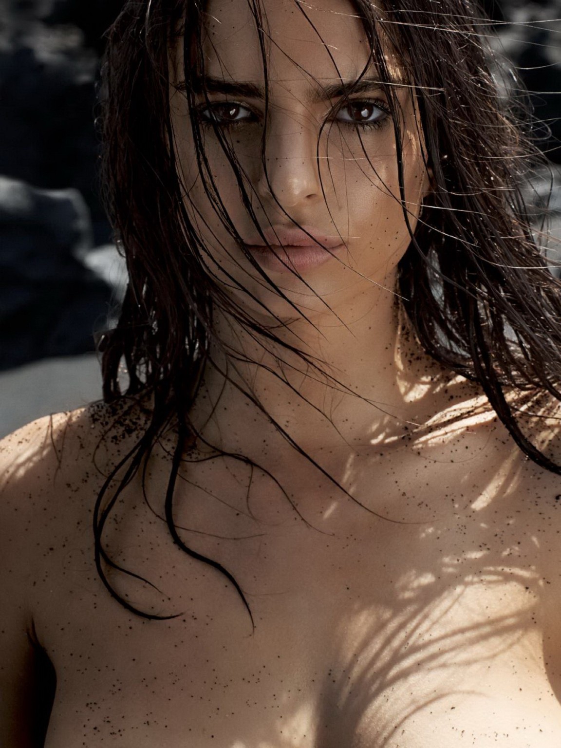 Emily Ratajkowski naked and dirty on the beach for GQ Magazine July 2014 issue #75190532
