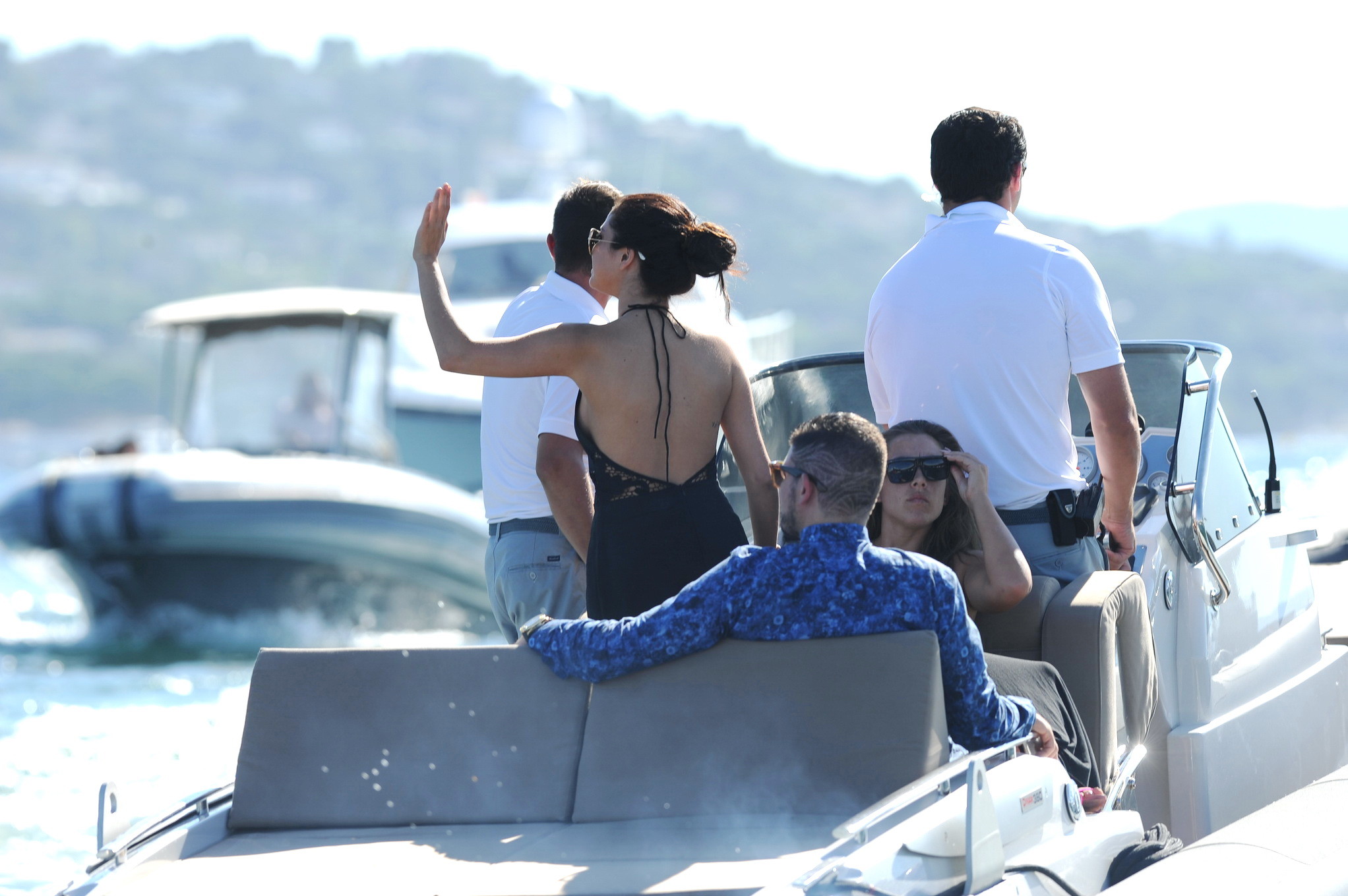 Selena Gomez showing sideboob in black bareback partially seethru mini dress on  #75189425