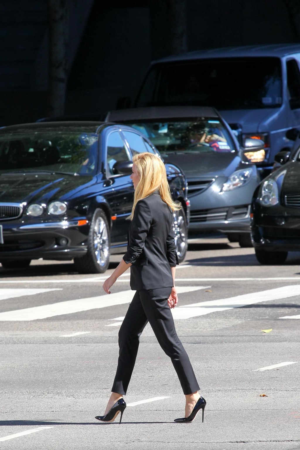 Gwyneth Paltrow braless showing huge cleavage on the set of a Hugo Boss campaign #75217712