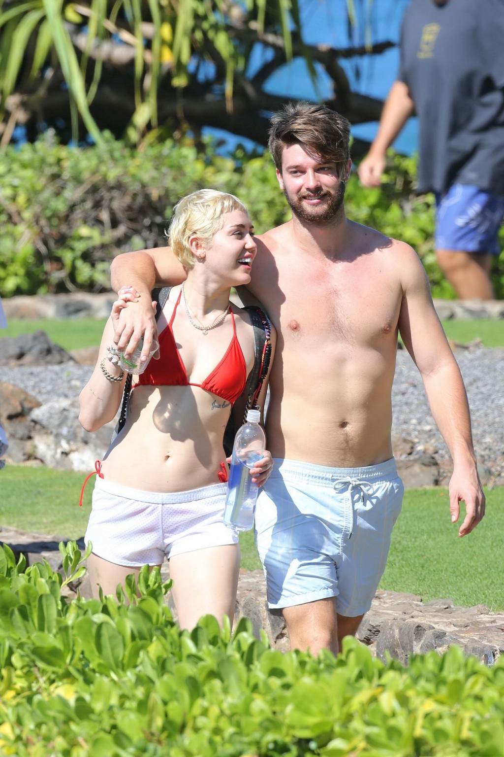 Miley Cyrus wearing tiny red bikini and seethrough shorts at a vacation in Hawai #75175107
