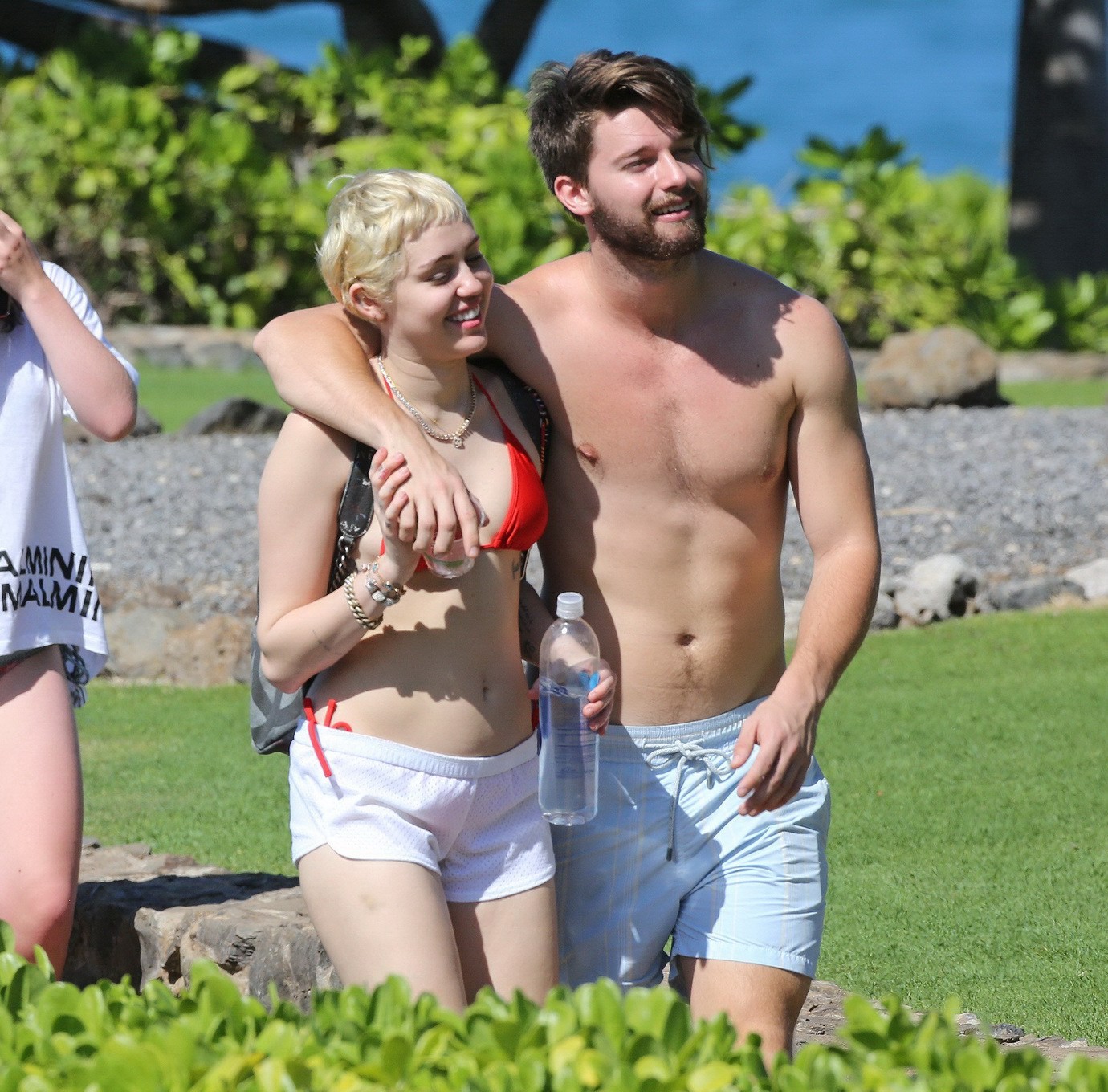 Miley Cyrus wearing tiny red bikini and seethrough shorts at a vacation in Hawai #75175134