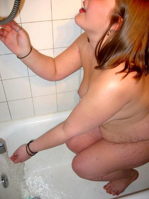 Naughty fat amateur taking a shower and washing her pussy #75476985