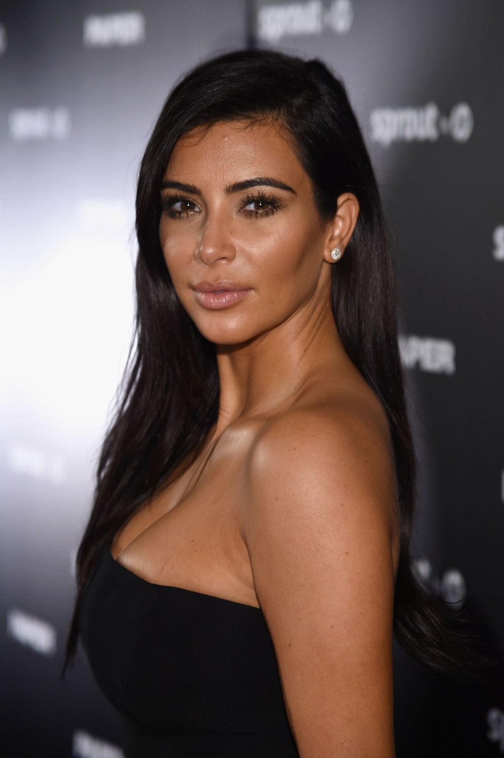 Kim Kardashian busty wearing a tube top at the Paper Magazine Break The Internet #75178810