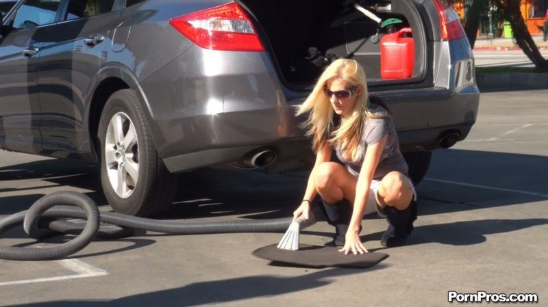 Blonde amateur babe gets creamed at a gas station #78604900