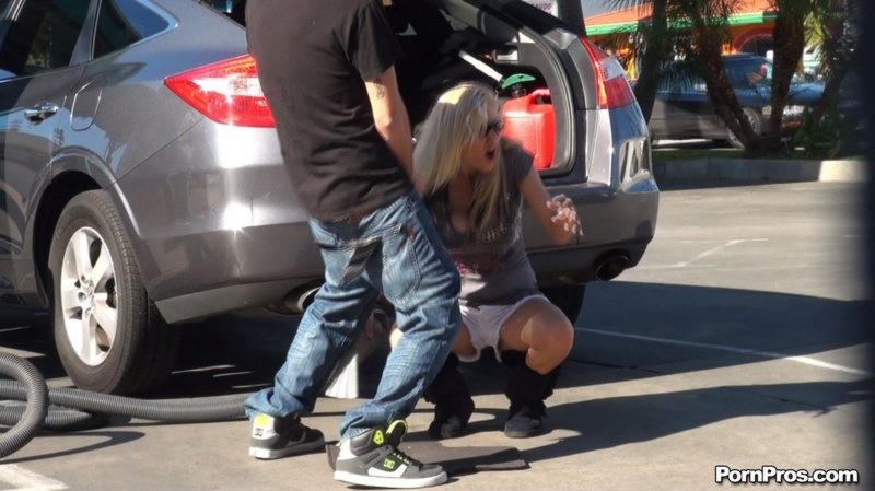 Blonde amateur babe gets creamed at a gas station #78604904