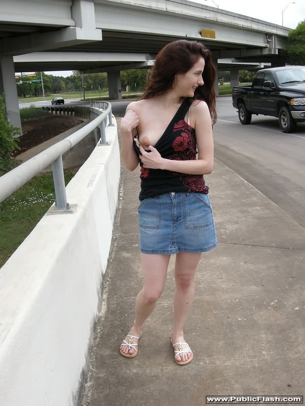 Petite Mini Tits Amateur Flashes Shaved Pussy Upskirts in Public #78912274