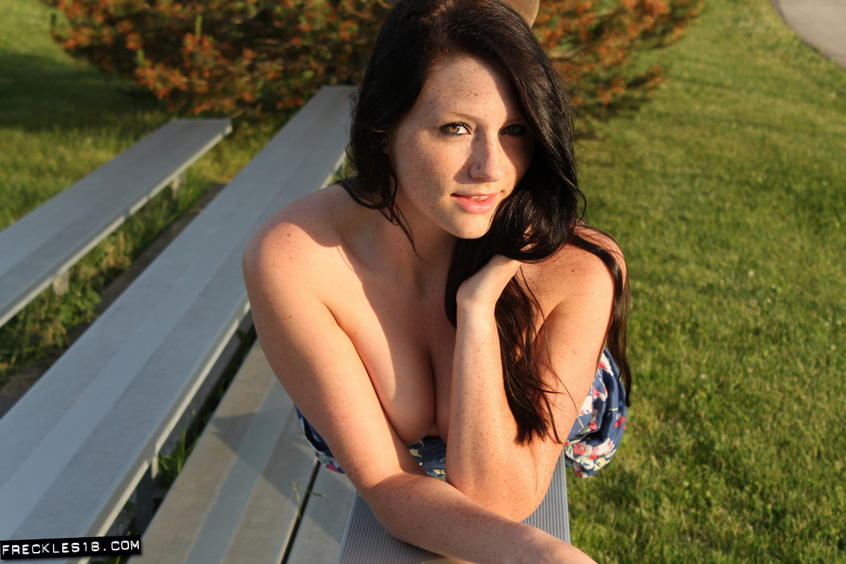 Freckled teen outdoors