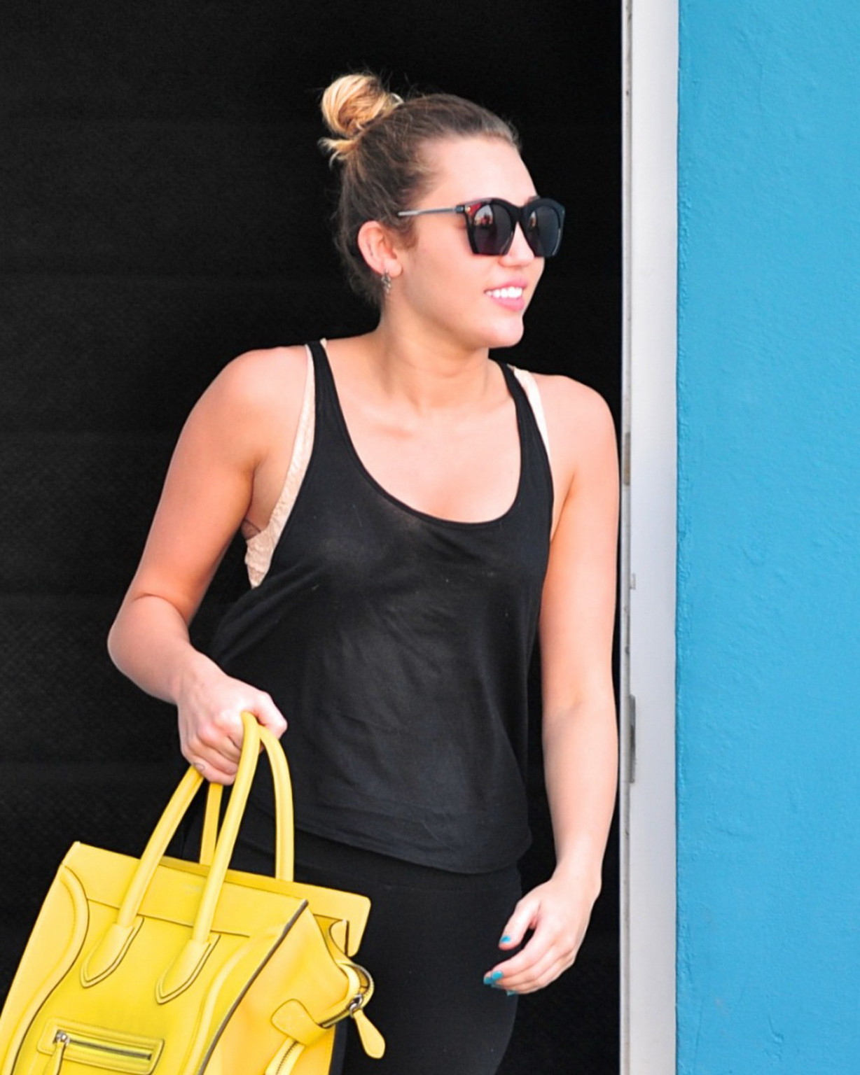 Miley Cyrus bra peak leaving a pilatess class in Los Angeles #75272726