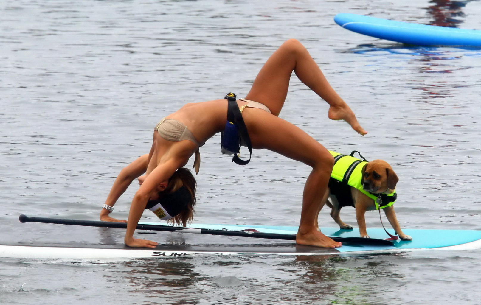 Leilani dowding nip slip mentre facendo ponte su un paddle board in Malibu
 #75223763