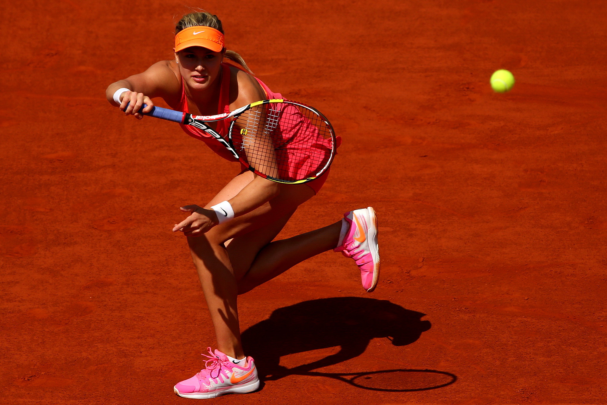 Eugenie Bouchard flashing her pink panties at Roland Garros #75194803