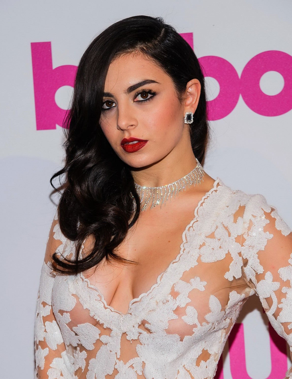 Charli XCX flashing her big boobs and panties under a white sheer dress at 2014  #75178438