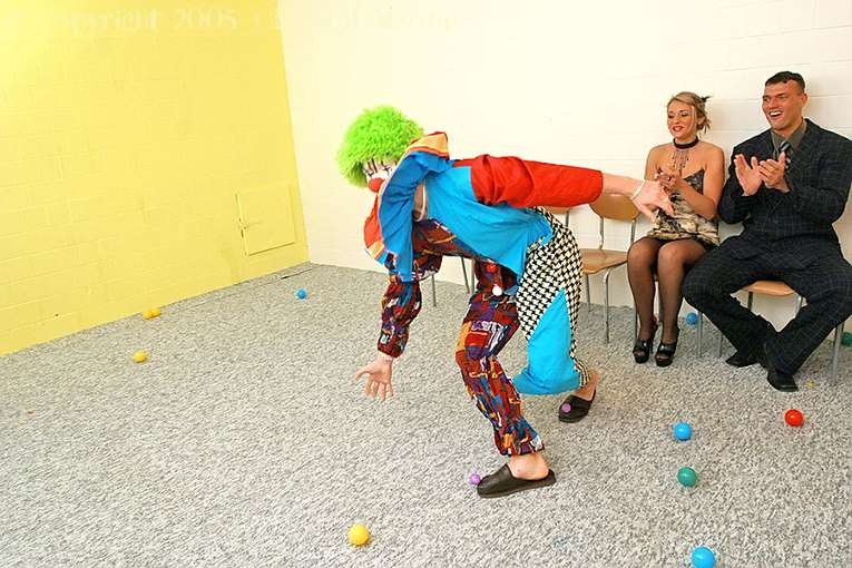 Classy blonde lgets gangbanged and bukkaked by clowns #76091298