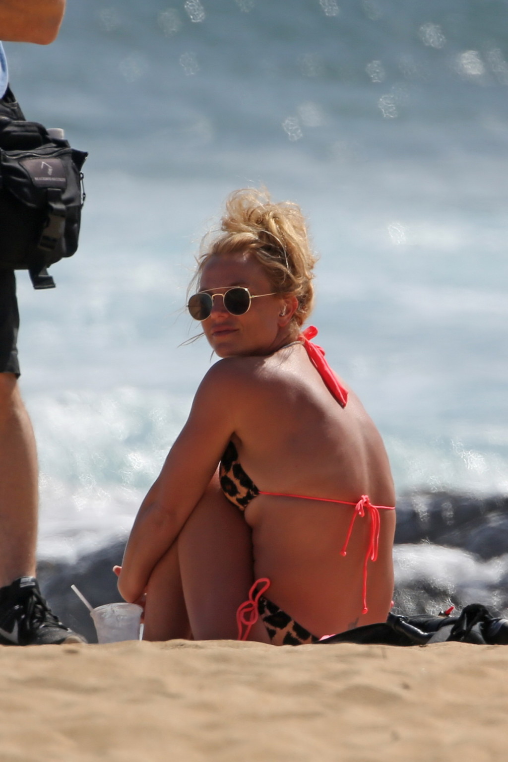 Britney Spears showing boobs in animal print bikini #75144315