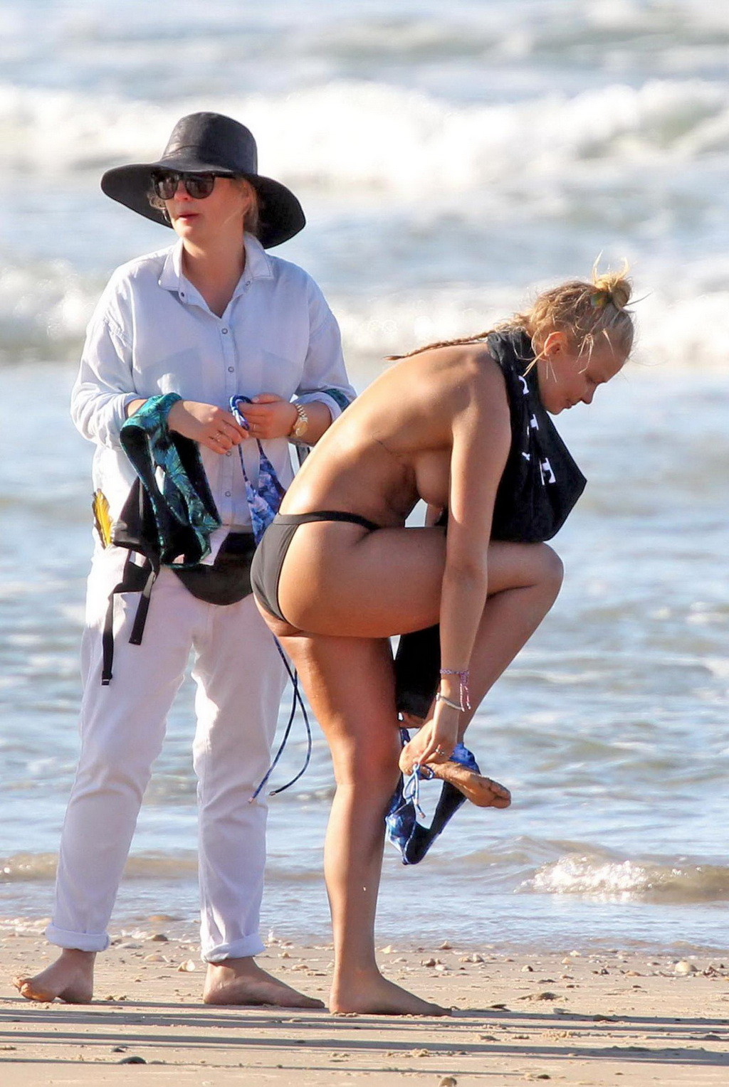 Lara Bingle showing off her big bare boobs during a bikini photoshoot at some be #75220923