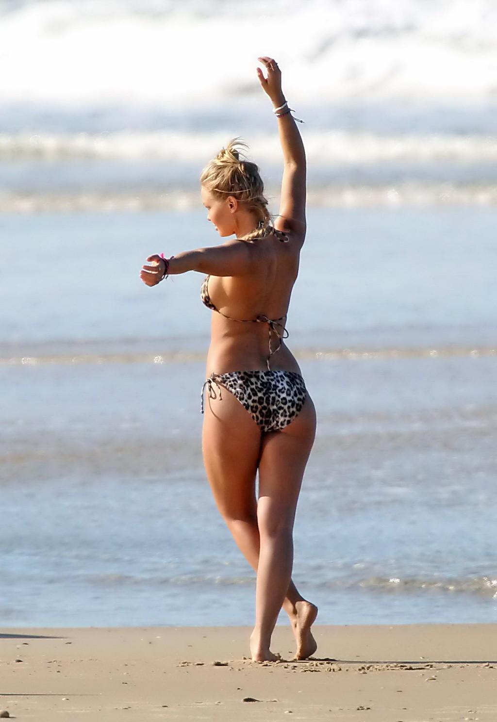 Lara Bingle showing off her big bare boobs during a bikini photoshoot at some be #75220949