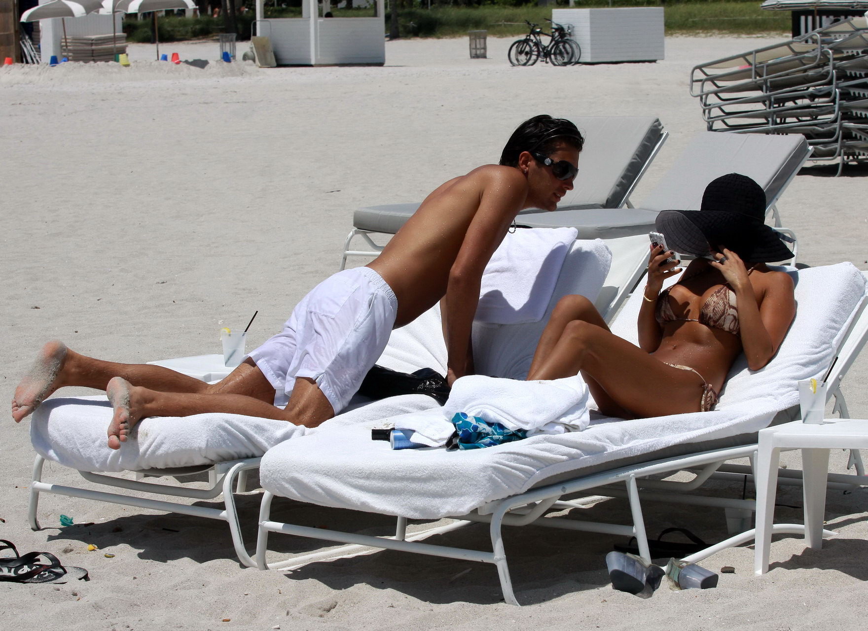 Busty Shauna Sand wearing skimpy bikini on the beach in Miami #75341678