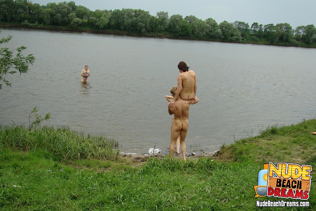 Nudist party on the river #67371005