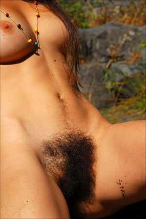 Hairy hippie girls outside #77320449