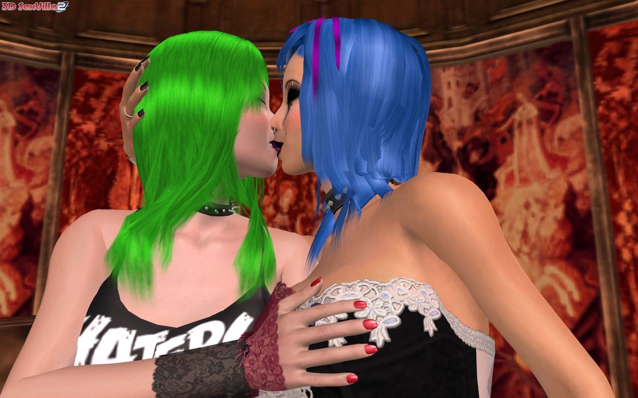 Animated punks getting drunk and start making out #69332661