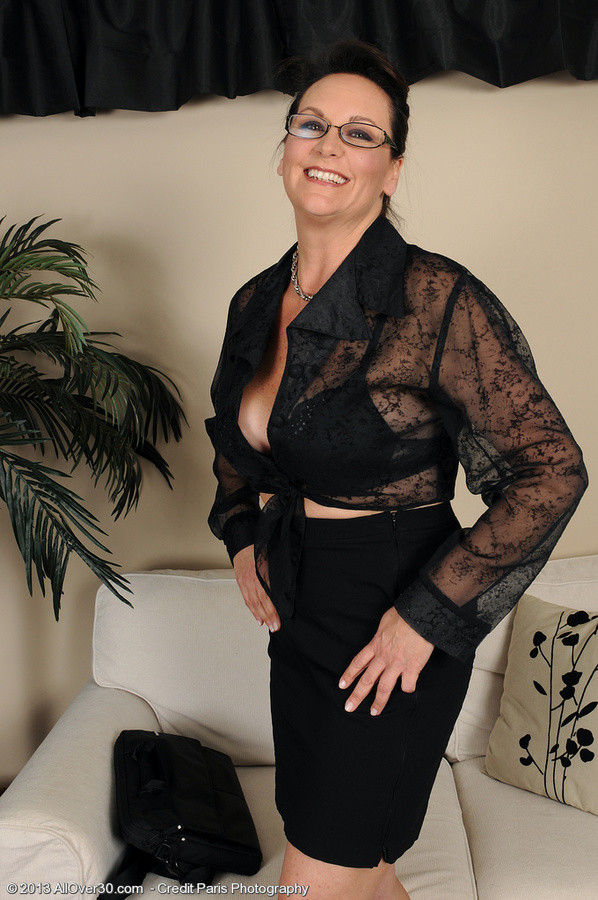 beautiful 46 year old sterling looking great in her hot black lingerie #75741514