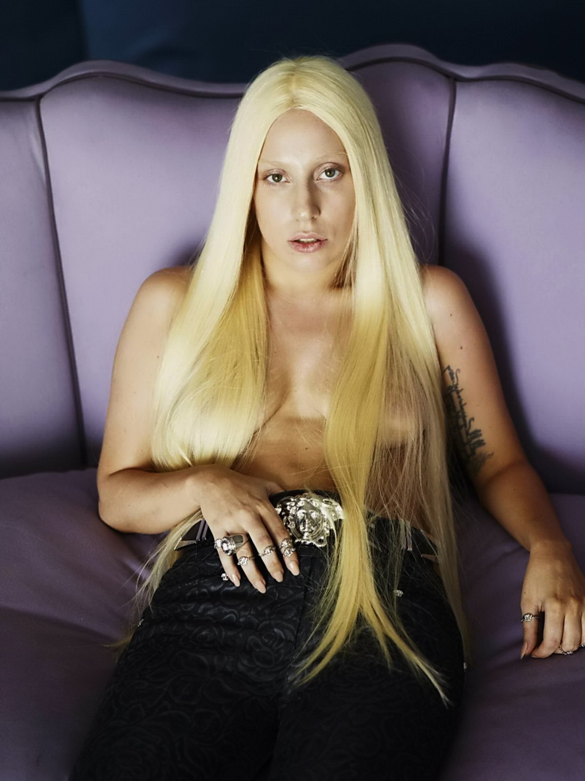 Lady Gaga without makeup for Mert and Marcus topless photoshoot #75191277