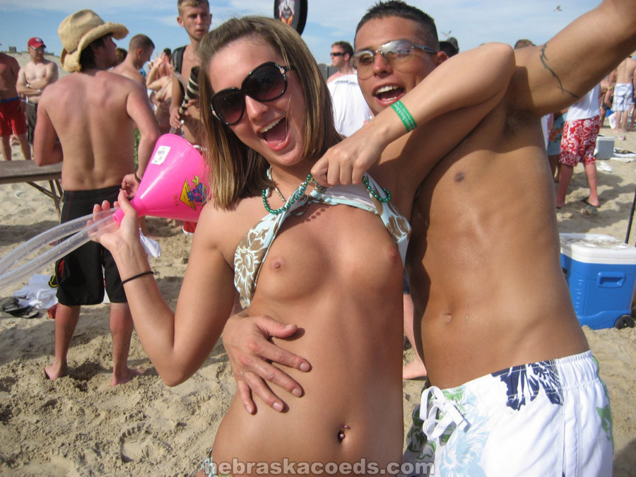 College girls get drunk and flash their tits at Spring Break #72315028