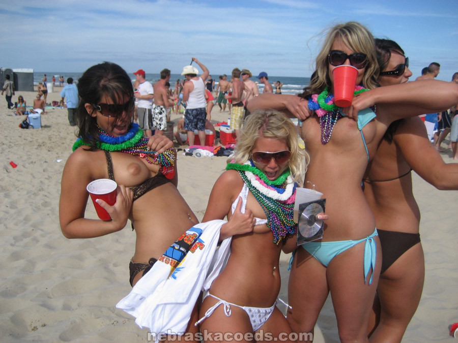 College girls get drunk and flash their tits at Spring Break #72315058