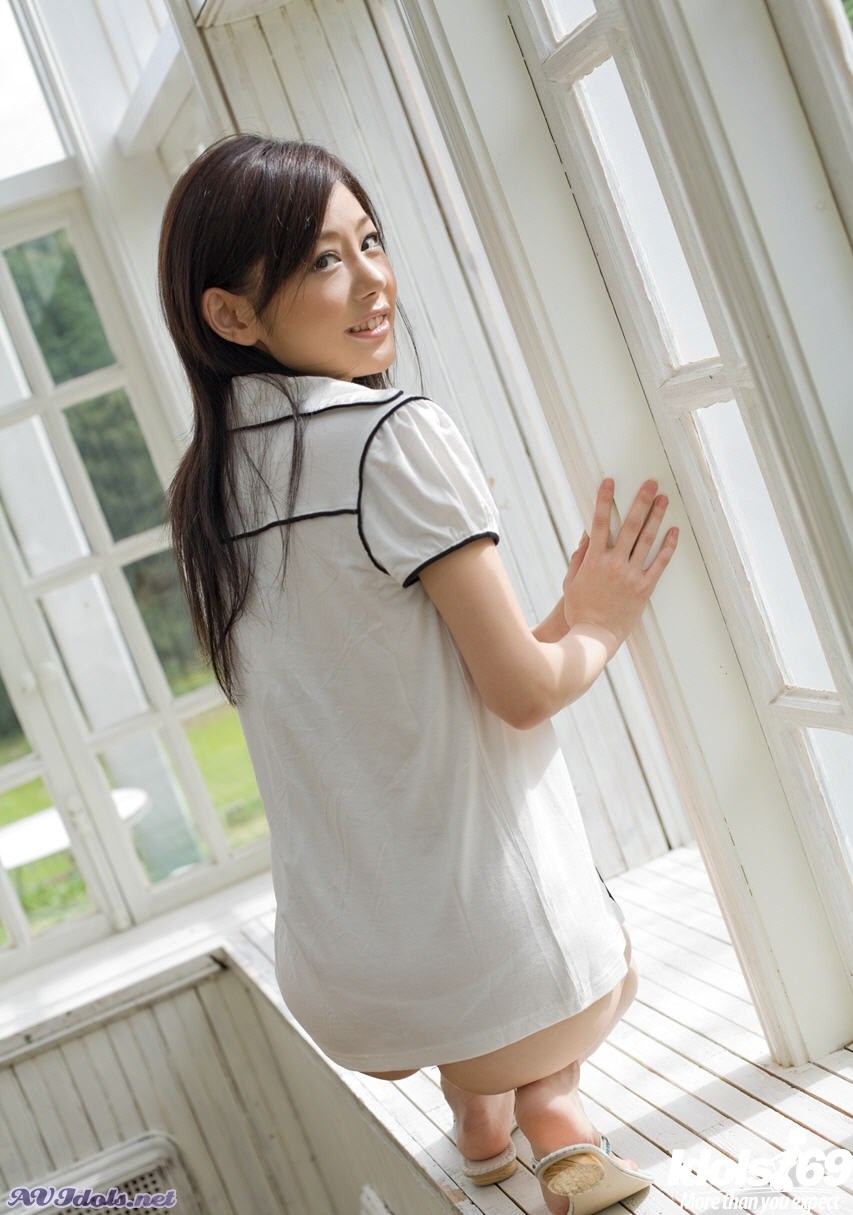 Japanese av idol teasing in white panties #69910342