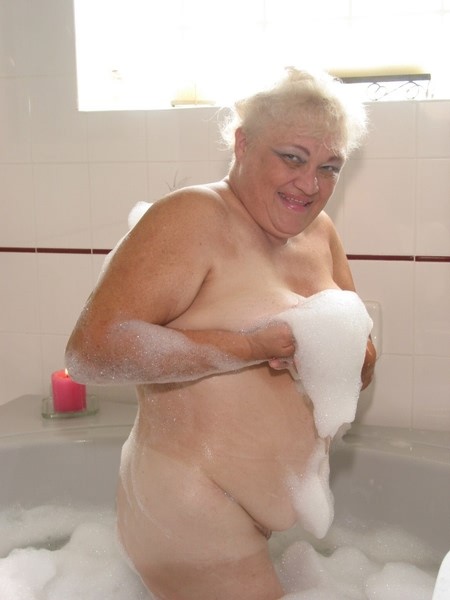 old fat hot tub granny is a little shy #71777862