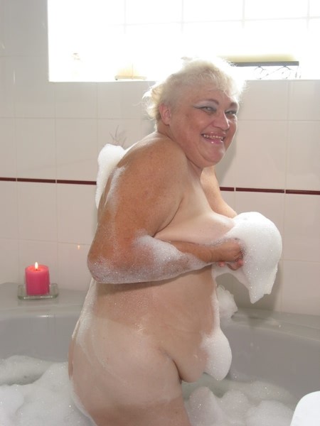 old fat hot tub granny is a little shy #71777867