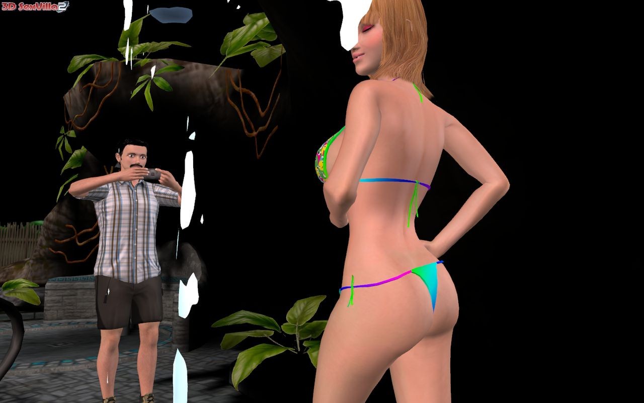 3d modelo de bikini consigue hambre de polla durante un rodaje
 #69332636