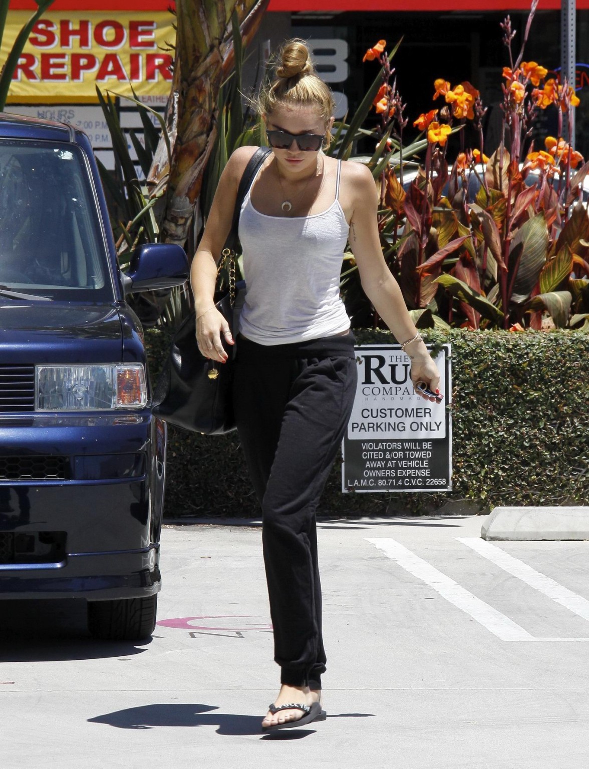Miley Cyrus see through to bra out in Beverly Hills #75258418