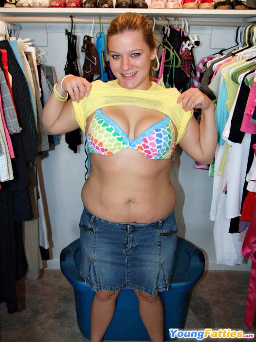 Fat young beauty flashes her panties and knockers #71837374
