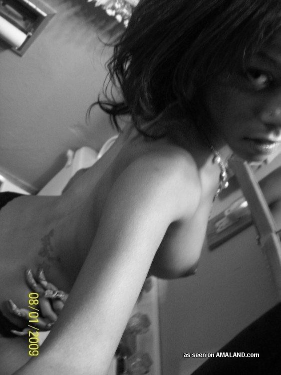 Sexy ebony teen teasing self-shot pictures #73320710