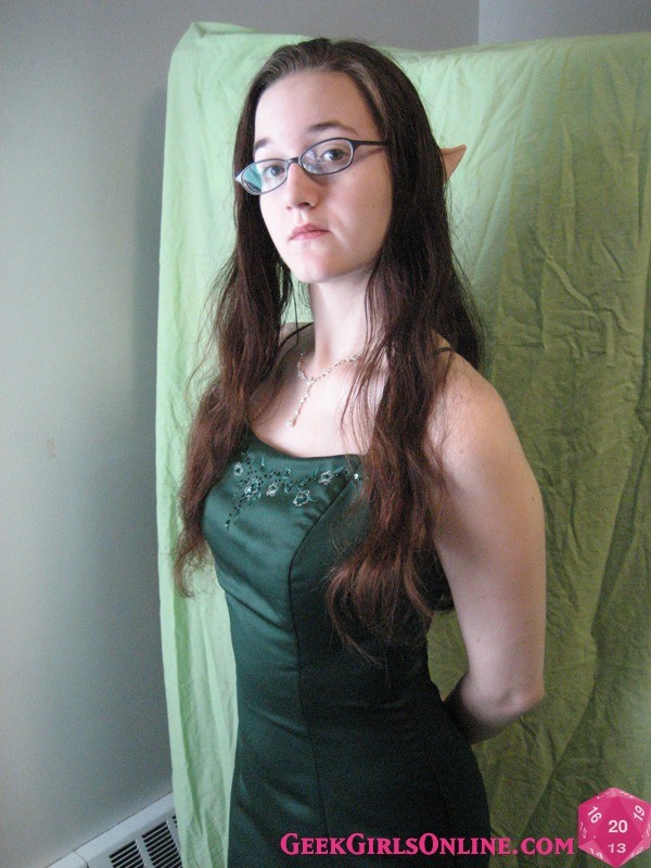 Hot nerdy geek girl with elf ears #67465004