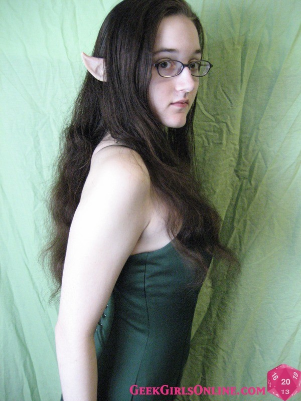 Hot nerdy geek girl with elf ears #67465010