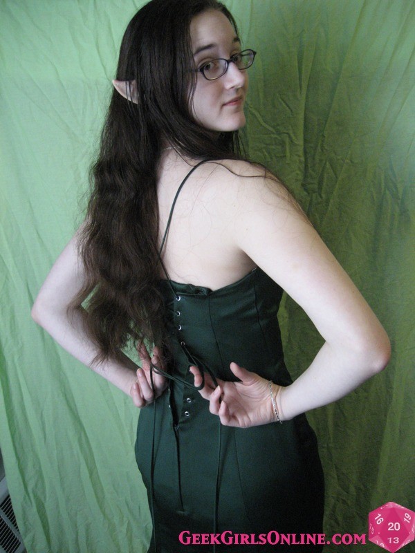 Hot nerdy geek girl with elf ears #67465032