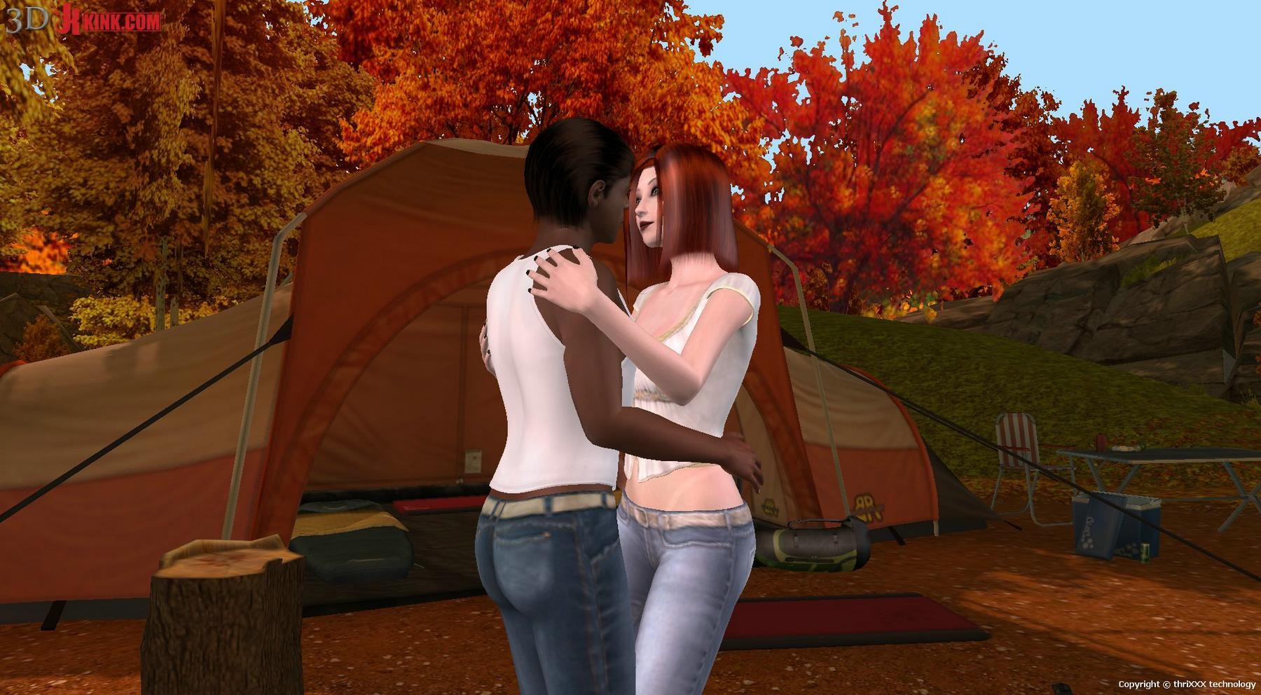 Interracial Outdoor Sex Created In Interactive 3D Game