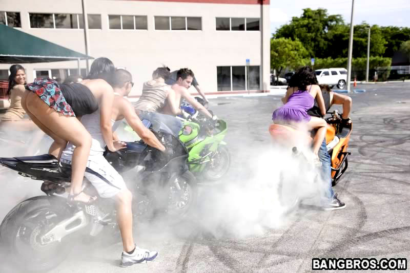 Latina pornstars pick up real bikers for an orgy #67204231