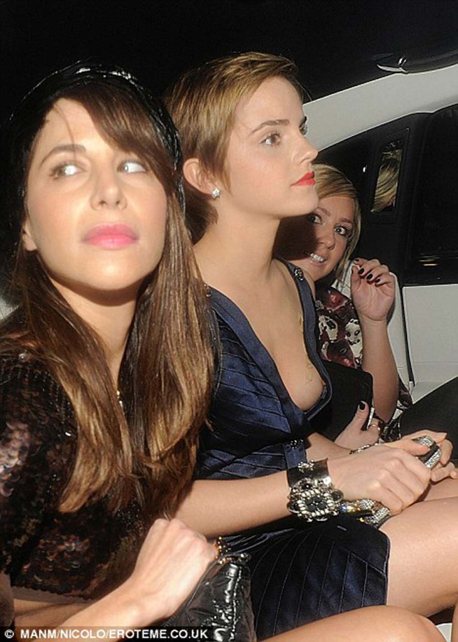 Emma Watson Flashing Her Nipple And Her Panties Upskirt In Car Paparazzi Picture