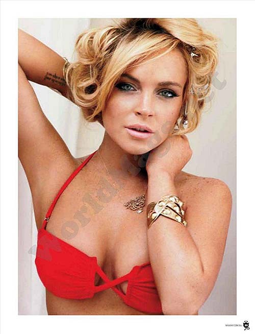 Lindsay Lohan posing in sexy lingerie for some magazine #75277826