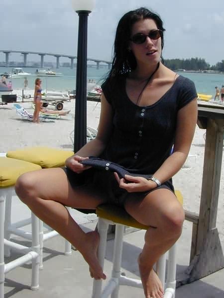 Upskirt Pierced Pussy Flasher Outdoors in Public #78638872