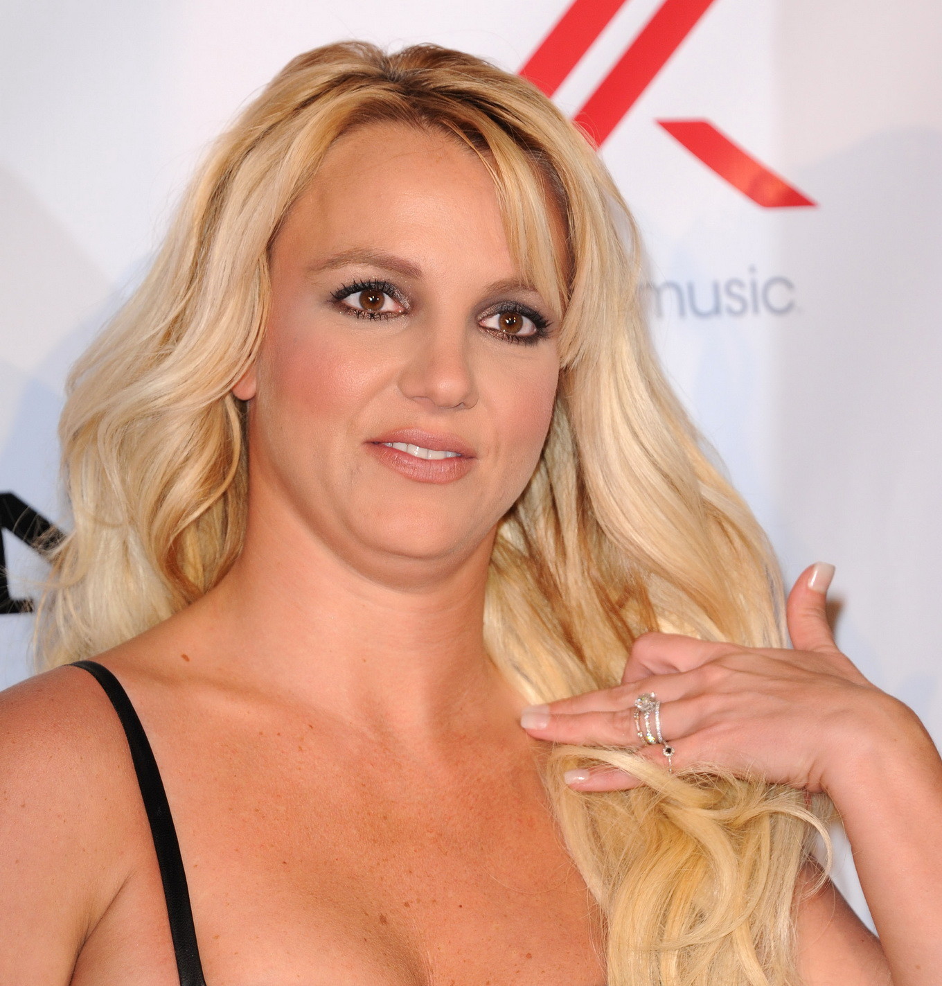 Britney Spears busty  leggy wearing a low cut mini dress at X Factor viewing par #75246756