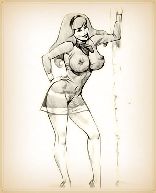 Velma getting her bust mashed and slamming Scooby Doo #69573989