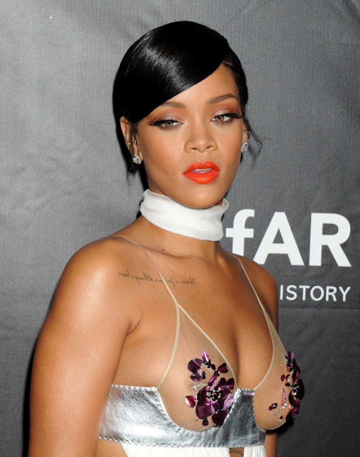 Rihanna shows off her boobs wearing a seethrough dress at amfAR LA Inspiration G #75182528