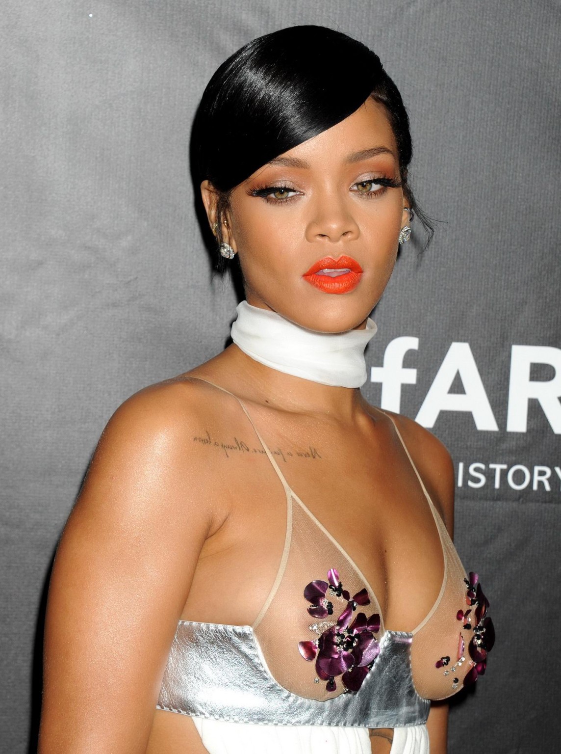 Rihanna shows off her boobs wearing a seethrough dress at amfAR LA Inspiration G #75182534